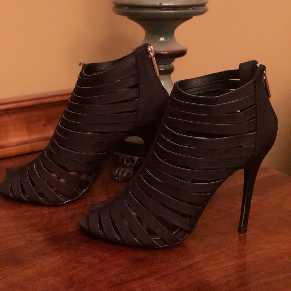 Black Strappy Ankle Bootie